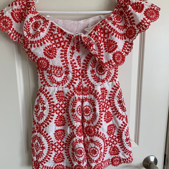 Off-Shoulder Embroidered Romper - Picture 7 of 7